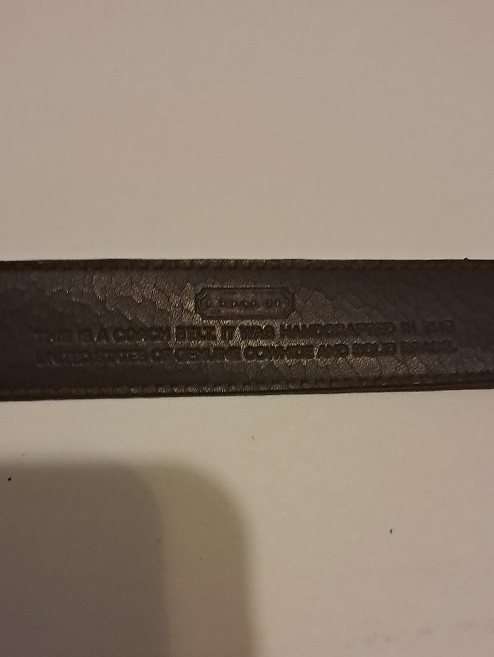 Coach Brown Cowhide Leather Logo-Stamped Belt with Solid Brass Buckle - Picture 7 of 9